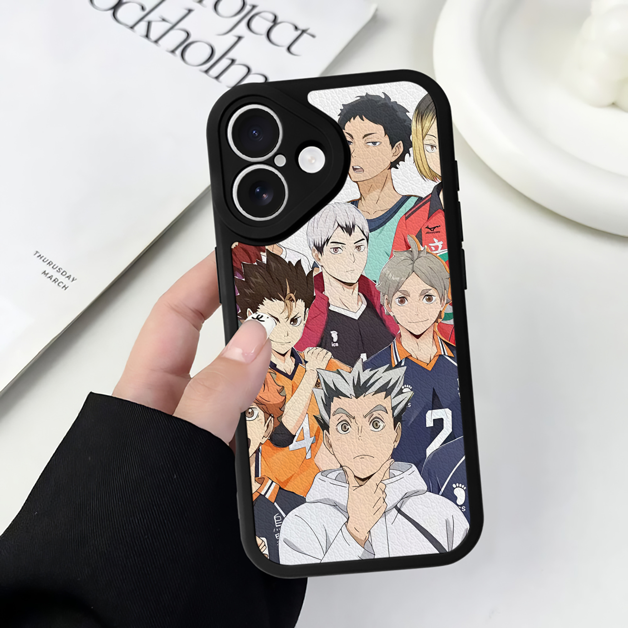（画像用） ハイキュー!! Haikyu!! 【iPhone 16シリーズ対応】シリコンスマホケース（レザー調） 材質：シリコン